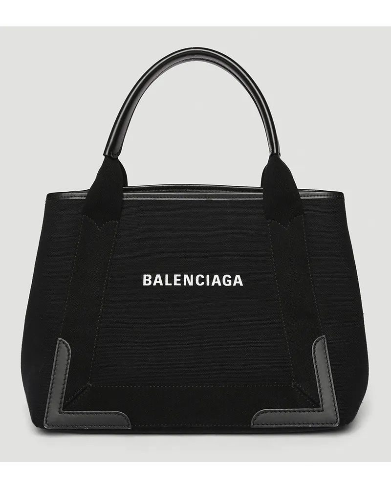 Balenciaga Navy S Cabas Tote Bag Black