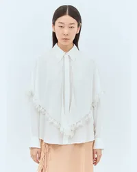 Chloé Knotted Heritage Cape Blouse White