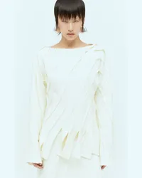 Bottega Veneta Fringe Hem Panel Top Cream