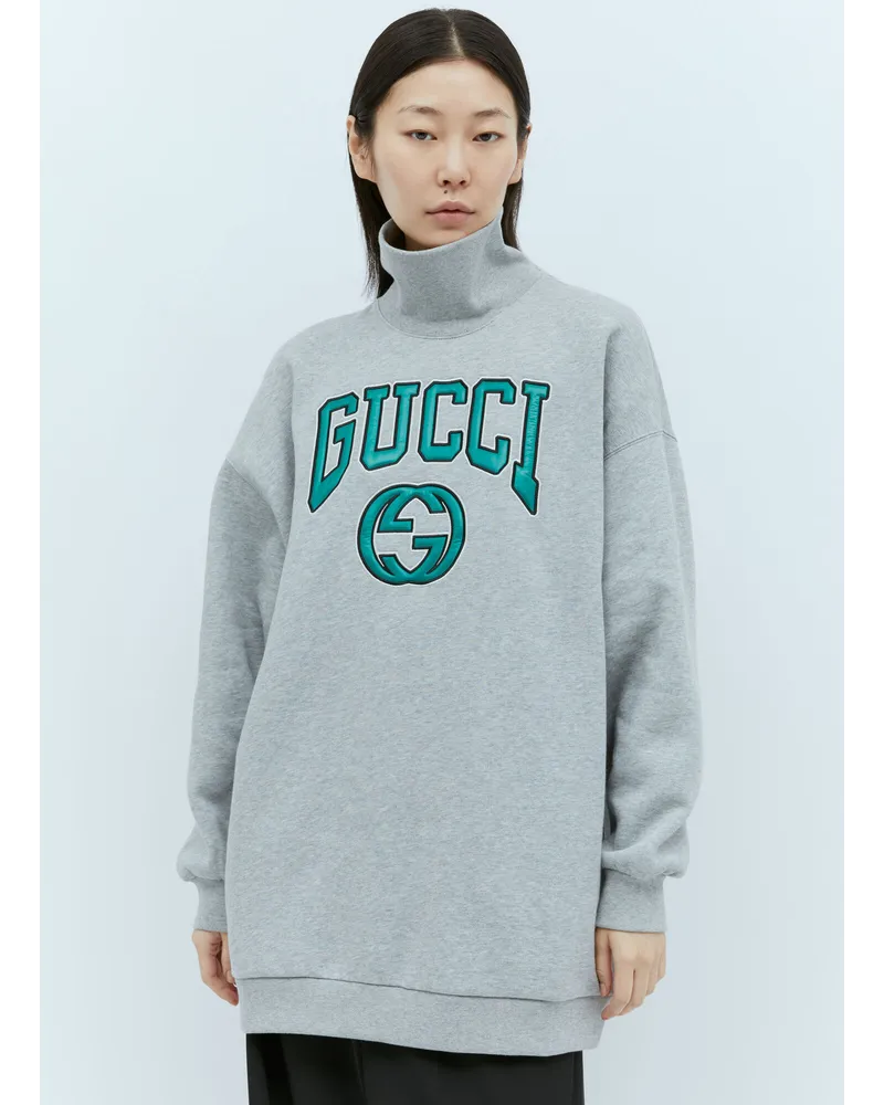 Gucci Logo Embroidery Sweatshirt Grey