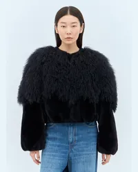 Chloé Cropped Shearling Blouson Blue