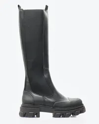 Ganni Cleated High Chelsea Boots Black