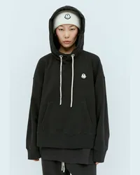 Moncler Logo Patch Hooded Sweatshirt Black