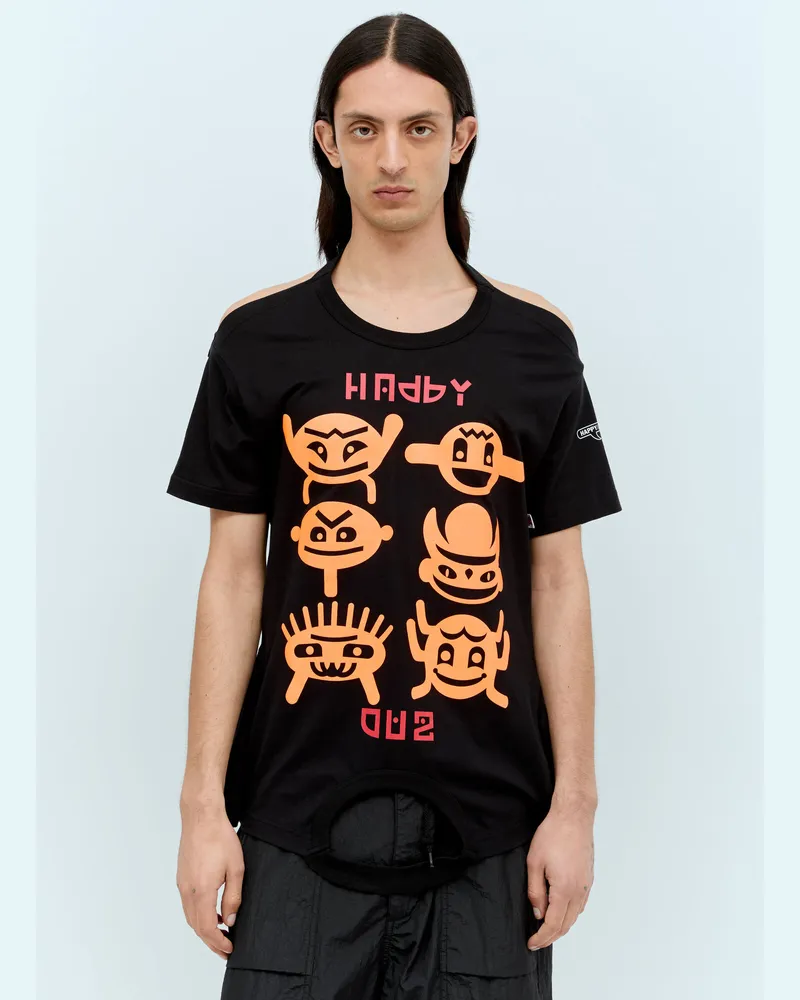 Walter van Beirendonck Happy/sad Turnable T Black