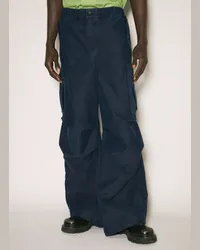 Marni Woven Cotton Cargo Pants Navy