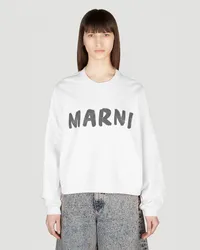 Marni Logo Print Sweatshirt White