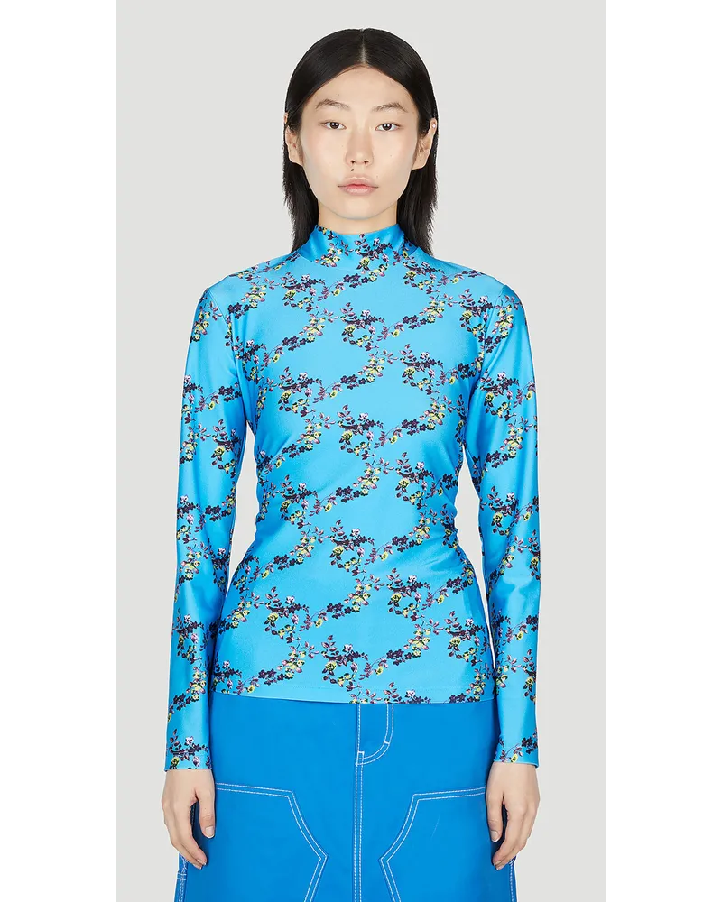 Meryll Rogge Floral Print Top Blue