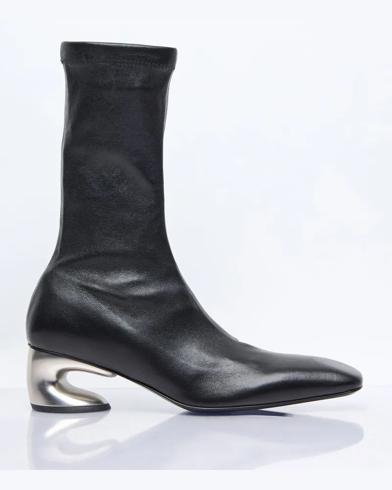 Jil Sander Leather Ankle Boots Black