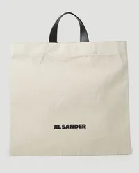 Jil Sander Square Logo Tote Bag White