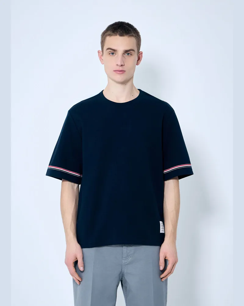 Thom Browne Cotton Rugby Top Navy
