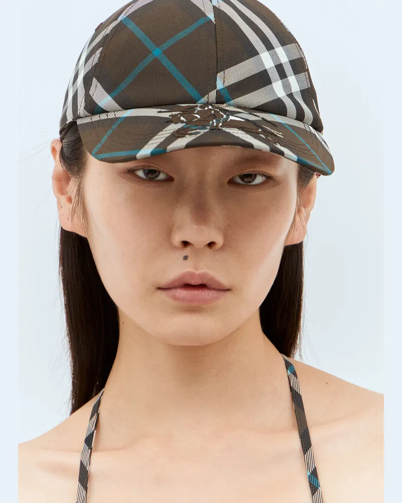 Burberry Check Baseball Cap Green