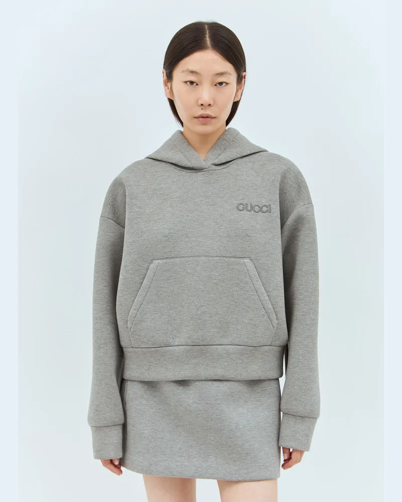 Gucci Jersey Hooded Sweatshirt Grey