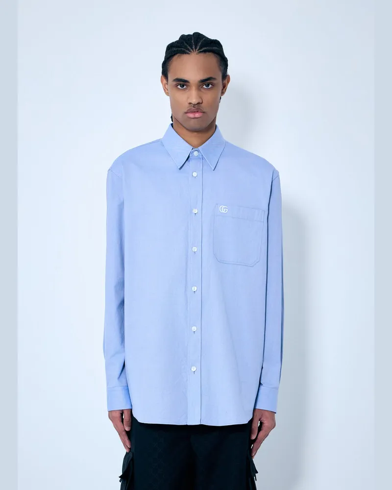 Gucci Embroidered Oxford Shirt Light