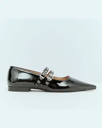 Ganni Eyelets Ballerina Flats Black