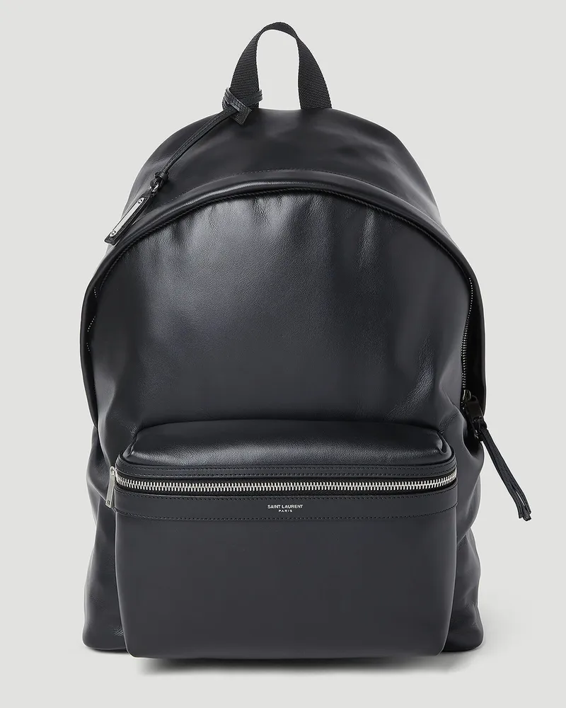 Saint Laurent City Leather Backpack Black