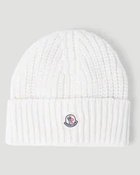 Moncler Wool Beanie Hat White