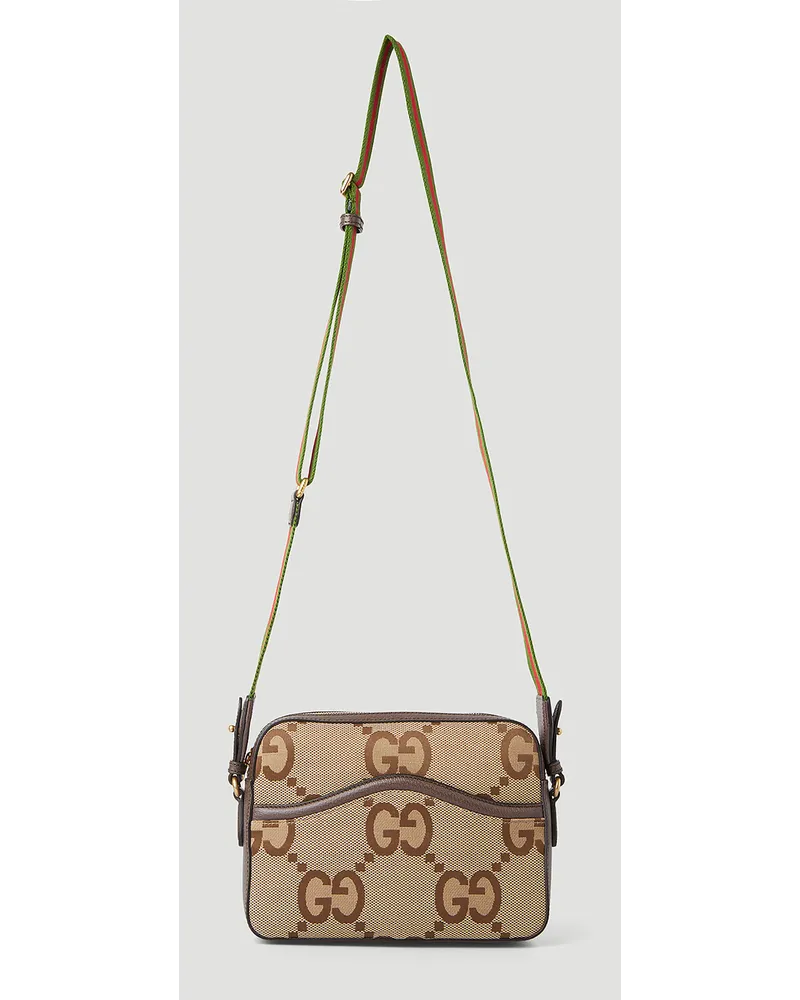 Gucci Jumbo G Messenger Crossbody Bag Brown