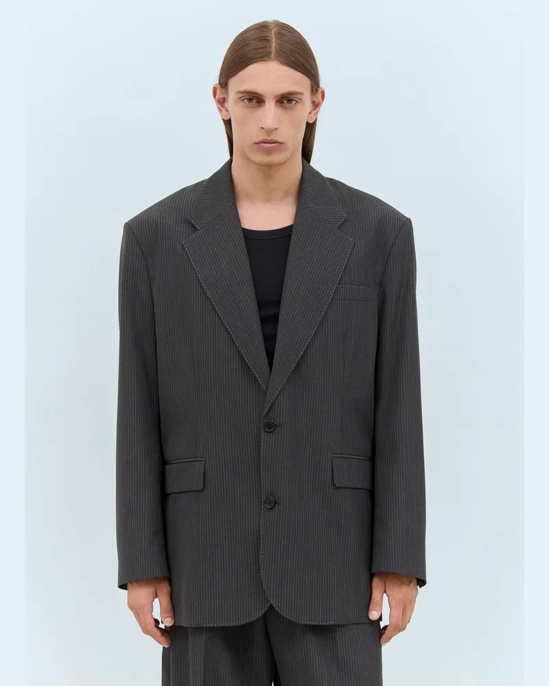 Acne Studios Pinstriped Suit Blazer Dark