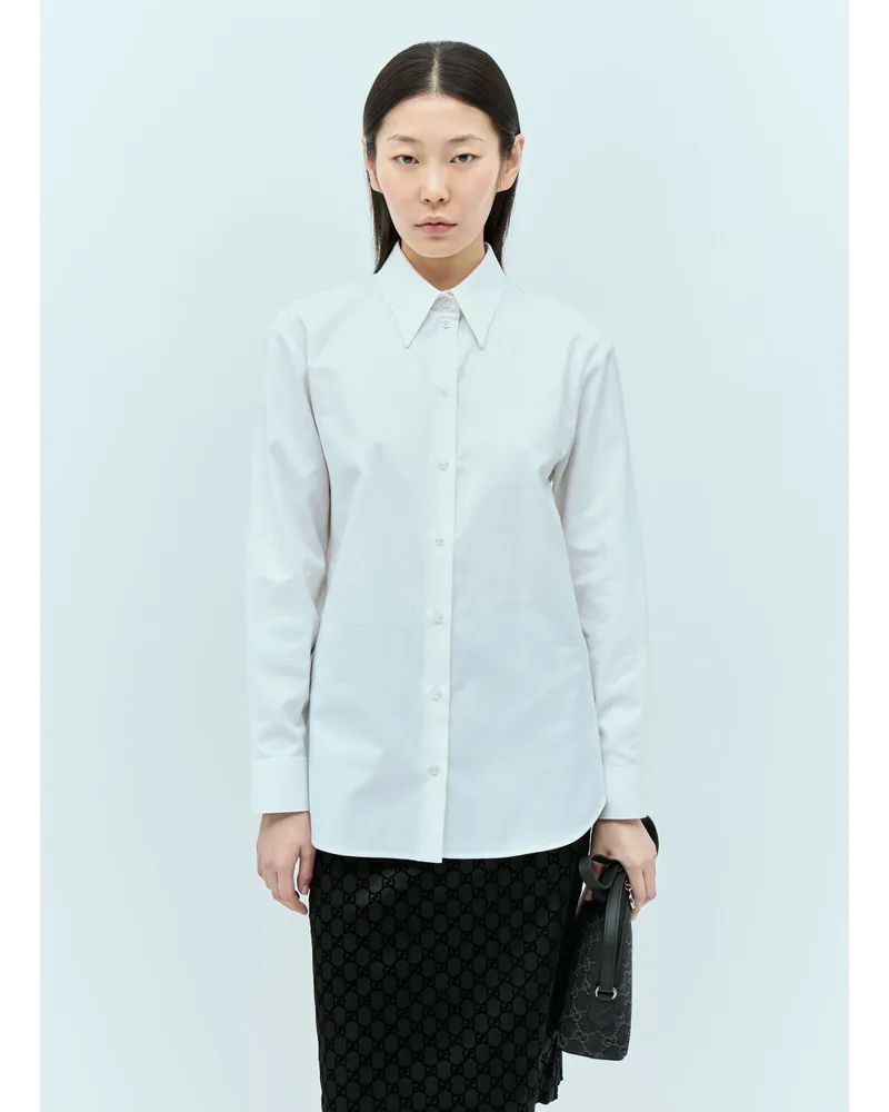 Gucci Embroidered Classic Shirt White