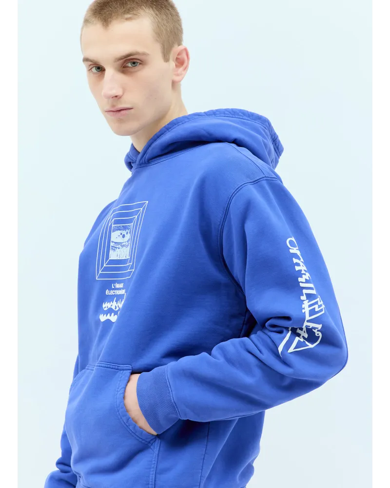 Brain Dead Electronique Hooded Sweatshirt Blue