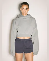 Entire Studios Cropped Heavy Hooded Sweatshirt Grey