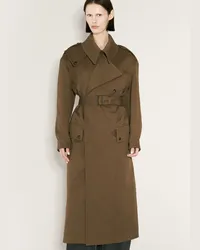 Saint Laurent Twill Trench Coat Brown