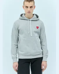 Comme des Garçons Logo Patch Hooded Sweatshirt Grey