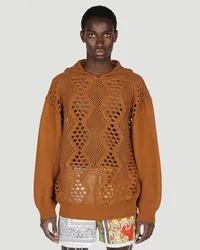 Children Of The Discordance Knit Hooded Sweater Brown