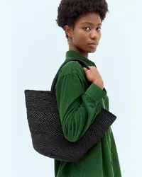 The Row Emilie Raffia Handbag Black