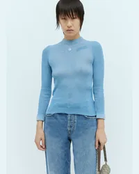 Gucci Extra Frine Lamé Knit Top Blue