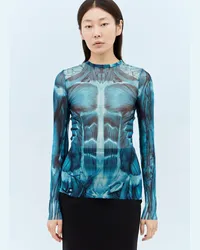 Jean Paul Gaultier Ecorche Mesh Top Blue