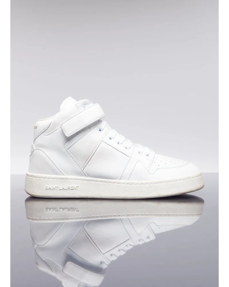 Saint Laurent Jefferson High Top Sneakers White