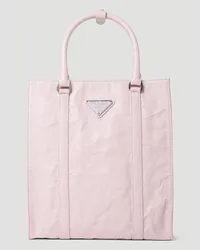 Prada Crinkled Leather Tote Bag Pink