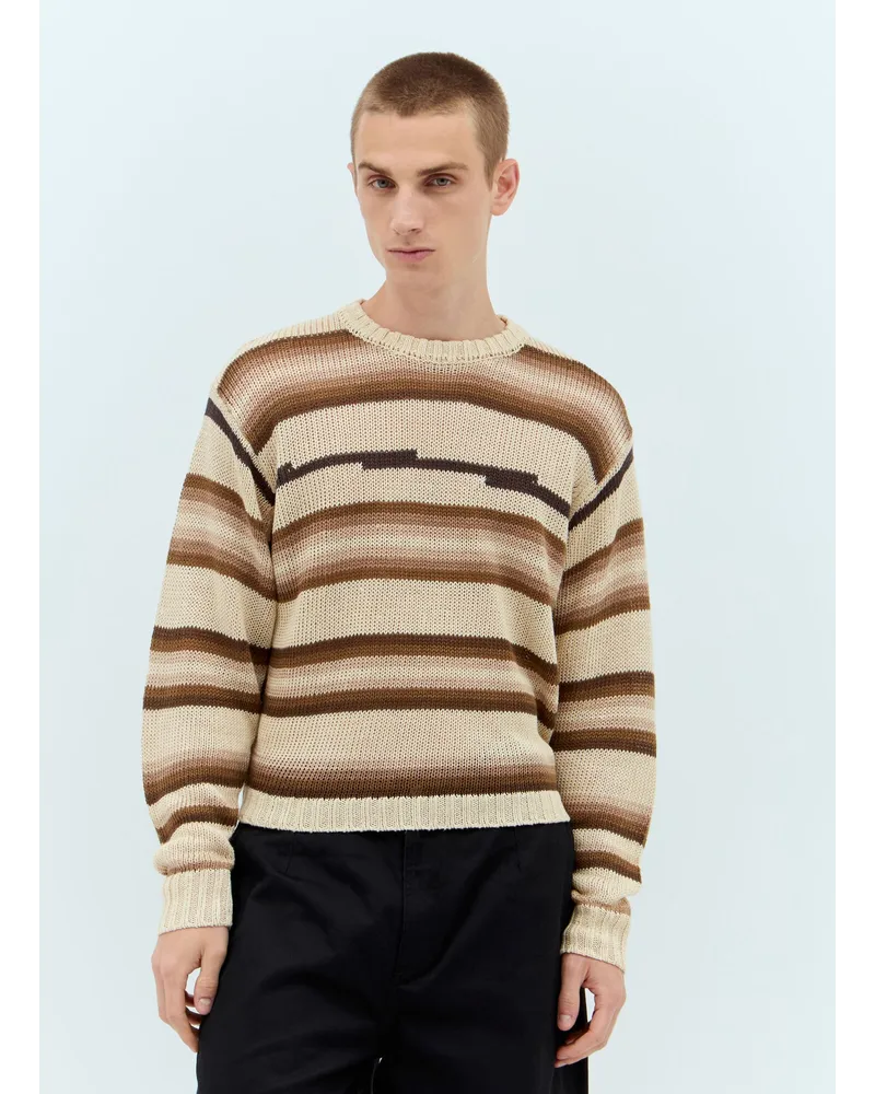 Stüssy Tonal Stripe Sweater Beige