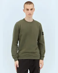 Stone Island Ribbed Sides Sweatshirt Green