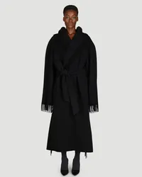 Balenciaga Fringe Coat Black