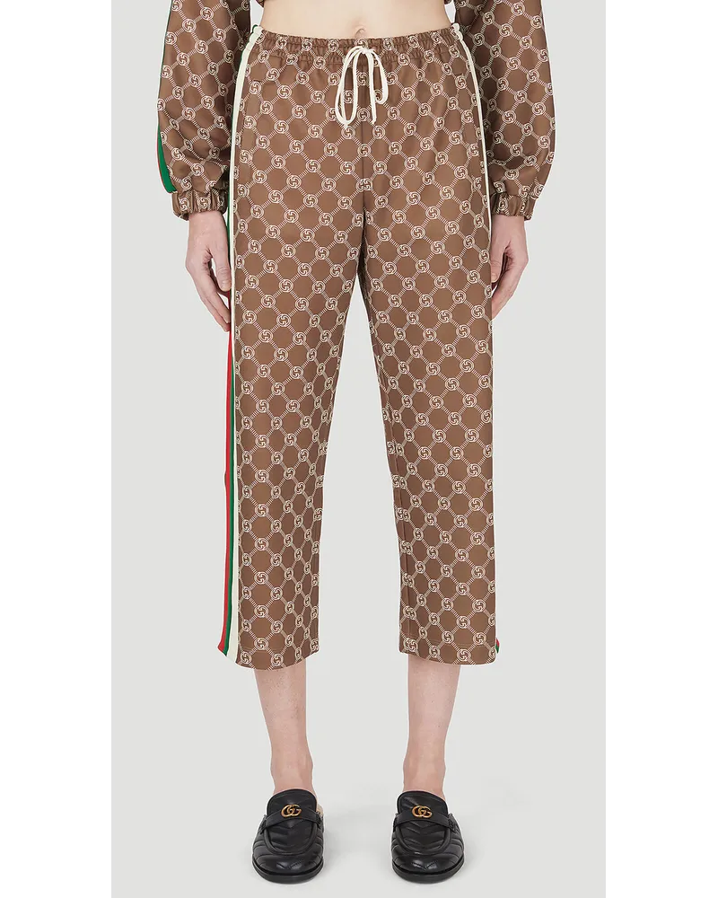 Gucci Interocking G Cropped Track Pants Brown