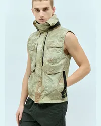 Stone Island Dissolving Grid Camo Vest Green