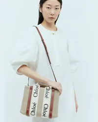 Chloé Small Woody Tote Bag Beige