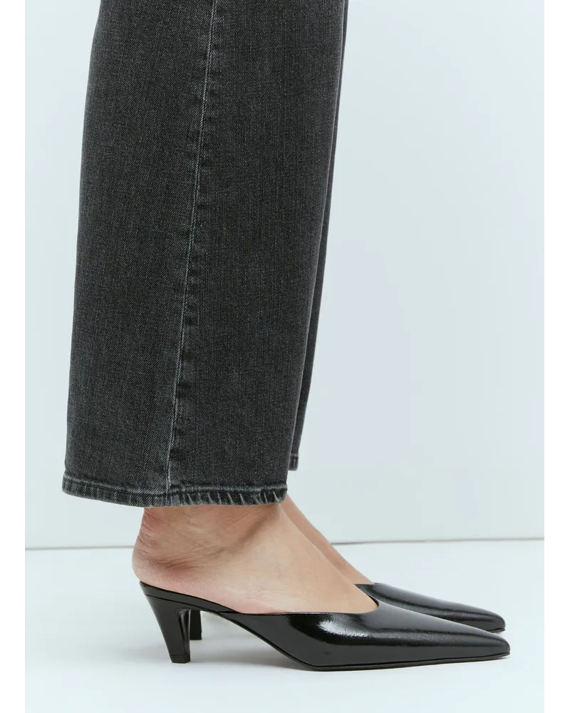 Totême The Patent Leather Mules Black