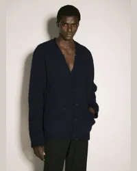 Yohji Yamamoto Textured Knit Cardigan Navy