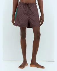 Gucci Web Swim Shorts Brown