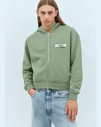 Jacquemus Le Hoodie Zip Gros Grain Sweatshirt Green