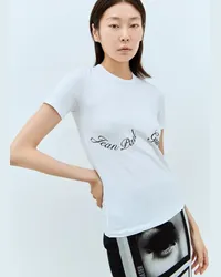 Jean Paul Gaultier Logo Print T White