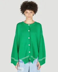 Marni Asymmetric Hem Cardigan Green