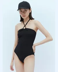 Moncler Logo Ring Swimsuit Black