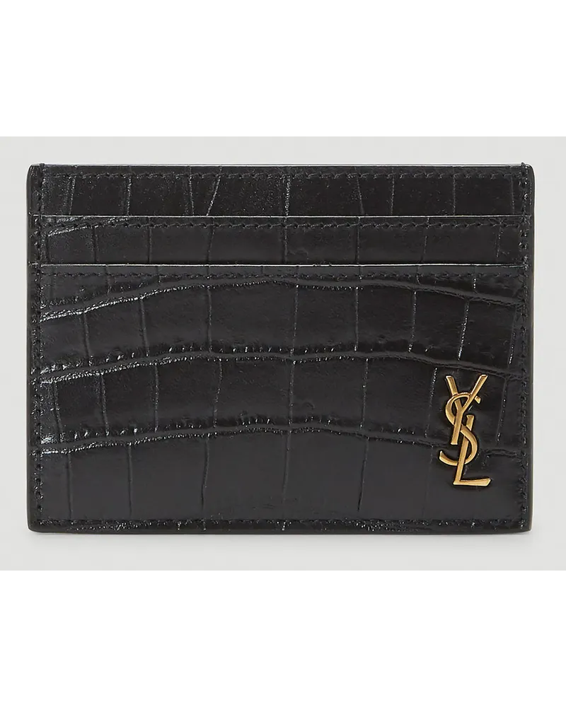 Saint Laurent Embossed Card Holder Black