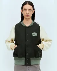 Visvim Logo Patch Varsity Jacket Black