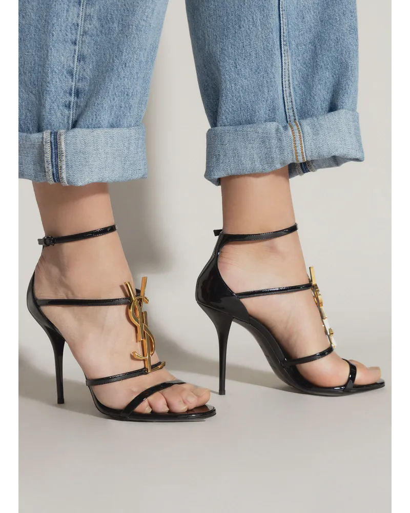 Saint Laurent Cassandra Heeled Sandals Black