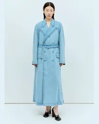 Dries van Noten Denim Trench Coat Blue